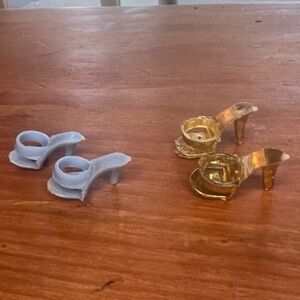 Vintage Barbie/Clone Fashion Doll Lot Open Toe Stilletto High Heels - 2 Pairs